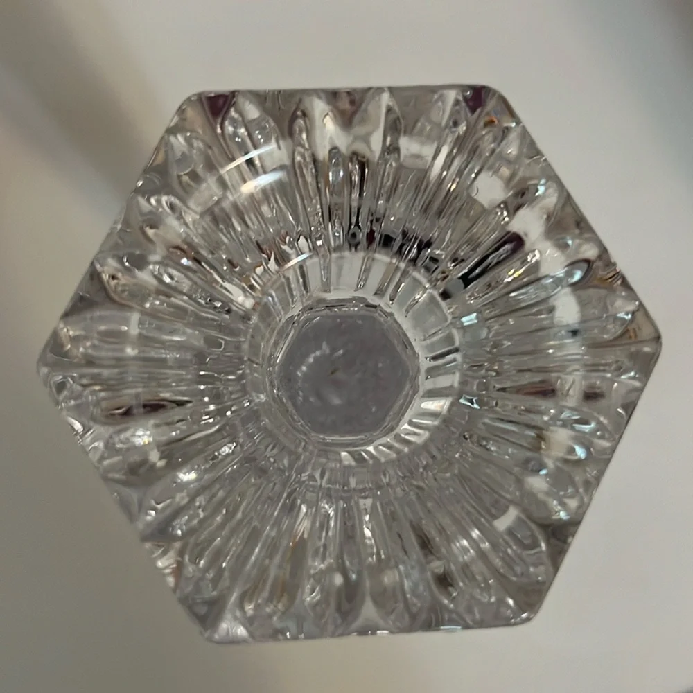 Marquis by Waterford crystal glass candleholders set of two clear heavy crystal